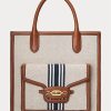 Lauren Tan/Navy Dam Ralph Lauren Canvas Stora Symone Tygpåsar Lauren Tan/Navy Dam Ralph Lauren Canvas Stora Symone Tygpåsar