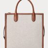Lauren Tan/Navy Dam Ralph Lauren Canvas Stora Symone Tygpåsar Lauren Tan/Navy Dam Ralph Lauren Canvas Stora Symone Tygpåsar