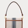 Lauren Tan /Navy Dam Ralph Lauren Randig Canvas Medium Handväska Lauren Tan /Navy Dam Ralph Lauren Randig Canvas Medium Handväska
