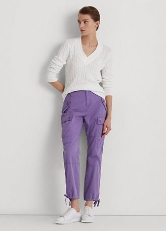 Lila dam Ralph Lauren fjädervikt twill Cargo ankelbyxor