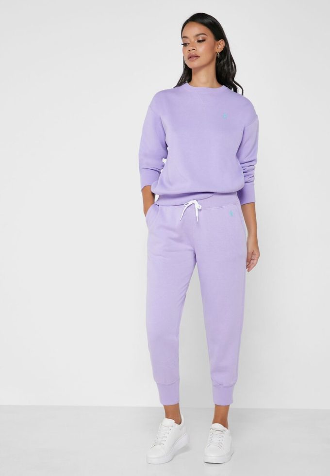 Lila dam Ralph Lauren träningsbyxor med vida ben Lila dam Ralph Lauren träningsbyxor med vida ben