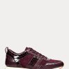 Lila Ralph Lauren Colten-präglat läder för kvinnor & Sneakers i mocka Lila Ralph Lauren Colten-präglat läder för kvinnor & Sneakers i mocka