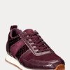 Lila Ralph Lauren Colten-präglat läder för kvinnor & Sneakers i mocka Lila Ralph Lauren Colten-präglat läder för kvinnor & Sneakers i mocka