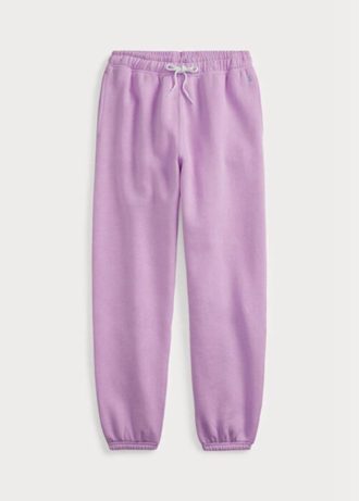 Lila Ralph Lauren fleecefriidrottsbyxor för kvinnor