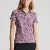Lila Ralph Lauren skräddarsydda pikétröjor i stretchig passform för kvinnor Lila Ralph Lauren skräddarsydda pikétröjor i stretchig passform för kvinnor