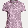 Lila Ralph Lauren skräddarsydda pikétröjor i stretchig passform för kvinnor Lila Ralph Lauren skräddarsydda pikétröjor i stretchig passform för kvinnor