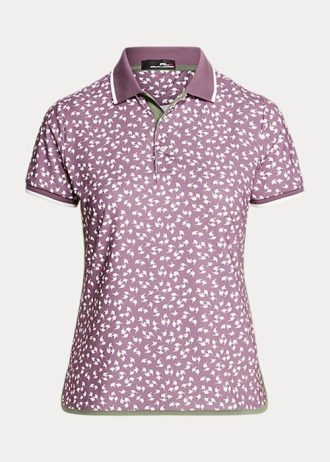 Lila Ralph Lauren skräddarsydda pikétröjor i stretchig passform för kvinnor