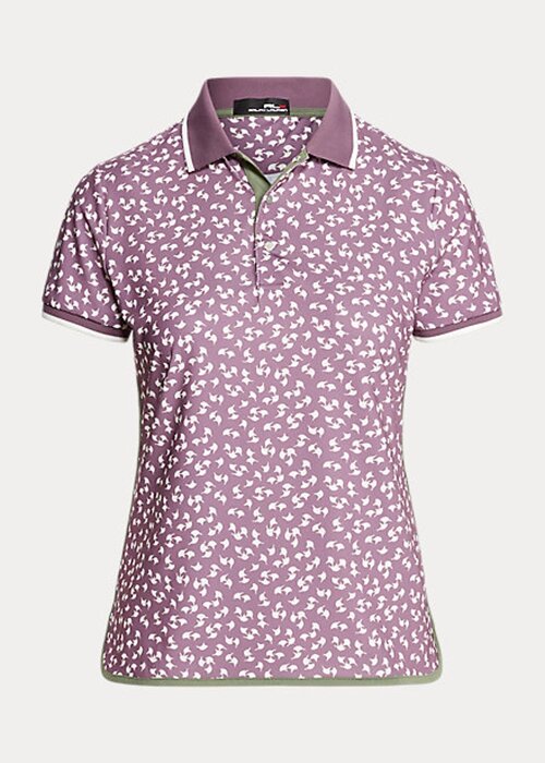 Lila Ralph Lauren skräddarsydda pikétröjor i stretchig passform för kvinnor Lila Ralph Lauren skräddarsydda pikétröjor i stretchig passform för kvinnor