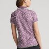 Lila Ralph Lauren skräddarsydda pikétröjor i stretchig passform för kvinnor Lila Ralph Lauren skräddarsydda pikétröjor i stretchig passform för kvinnor