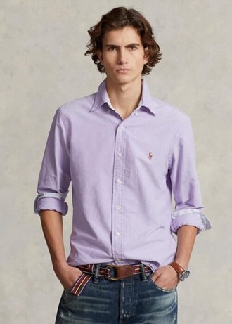 Lila Ralph Lauren Slim Fit Oxford-skjortor för män