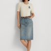 Ljusblå damkjolar Ralph Lauren jeanskjolar Ljusblå damkjolar Ralph Lauren jeanskjolar
