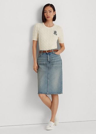 Ljusblå damkjolar Ralph Lauren jeanskjolar