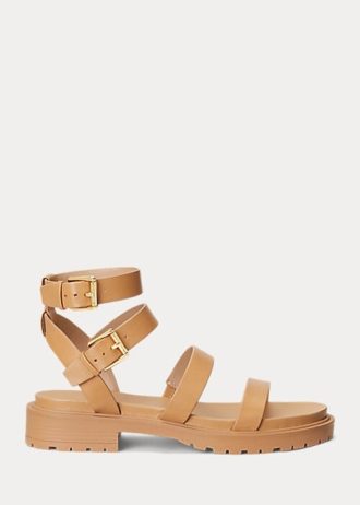 Ljusgul dam Ralph Lauren Kayleen Nappa Lädersandaler