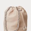 Ljusrosa dam Ralph Lauren tvättat läder Medium Emmy Bucket Bags