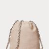 Ljusrosa dam Ralph Lauren tvättat läder Medium Emmy Bucket Bags