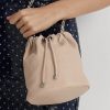 Ljusrosa dam Ralph Lauren tvättat läder Medium Emmy Bucket Bags