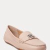 Ljusrosa Ralph Lauren Barnsbury Nappa-läderdrivrutiner för damer Ljusrosa Ralph Lauren Barnsbury Nappa-läderdrivrutiner för damer