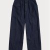Marinblå Dam Ralph Lauren Bomull-linne Denim Byxor med vida ben Marinblå Dam Ralph Lauren Bomull-linne Denim Byxor med vida ben