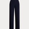 Marinblå dam Ralph Lauren Cady byxor med vida ben Marinblå dam Ralph Lauren Cady byxor med vida ben