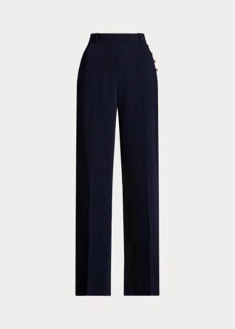 Marinblå dam Ralph Lauren Cady byxor med vida ben