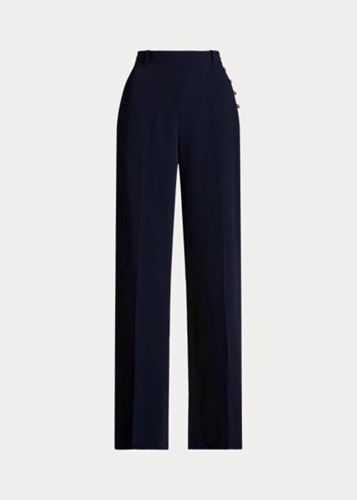 Marinblå dam Ralph Lauren Cady byxor med vida ben Marinblå dam Ralph Lauren Cady byxor med vida ben