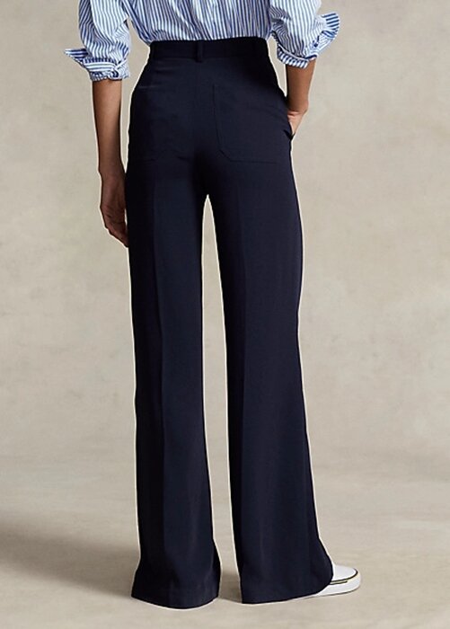 Marinblå dam Ralph Lauren Cady byxor med vida ben Marinblå dam Ralph Lauren Cady byxor med vida ben
