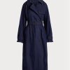 Marinblå dam Ralph Lauren Cotton-blandning twill kappor Marinblå dam Ralph Lauren Cotton-blandning twill kappor