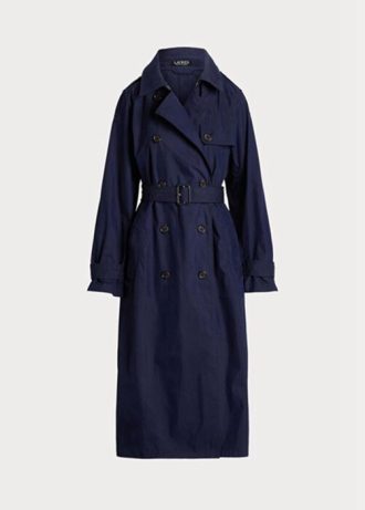 Marinblå dam Ralph Lauren Cotton-blandning twill kappor