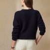 Marinblå Dam Ralph Lauren Flag Cashmere Crewneck tröjor Marinblå Dam Ralph Lauren Flag Cashmere Crewneck tröjor