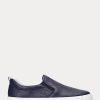 Marinblå dam Ralph Lauren Haddley logotyp Läder Slip-On Sneakers Marinblå dam Ralph Lauren Haddley logotyp Läder Slip-On Sneakers