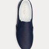 Marinblå dam Ralph Lauren Haddley logotyp Läder Slip-On Sneakers Marinblå dam Ralph Lauren Haddley logotyp Läder Slip-On Sneakers