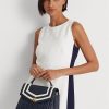 Marinblå Dam Ralph Lauren Nappa Läder Medium Farrah Satchel Väskor Marinblå Dam Ralph Lauren Nappa Läder Medium Farrah Satchel Väskor
