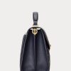 Marinblå Dam Ralph Lauren Nappa Läder Medium Farrah Satchel Väskor Marinblå Dam Ralph Lauren Nappa Läder Medium Farrah Satchel Väskor