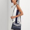 Marinblå Dam Ralph Lauren Nappa Läder Medium Farrah Satchel Väskor Marinblå Dam Ralph Lauren Nappa Läder Medium Farrah Satchel Väskor