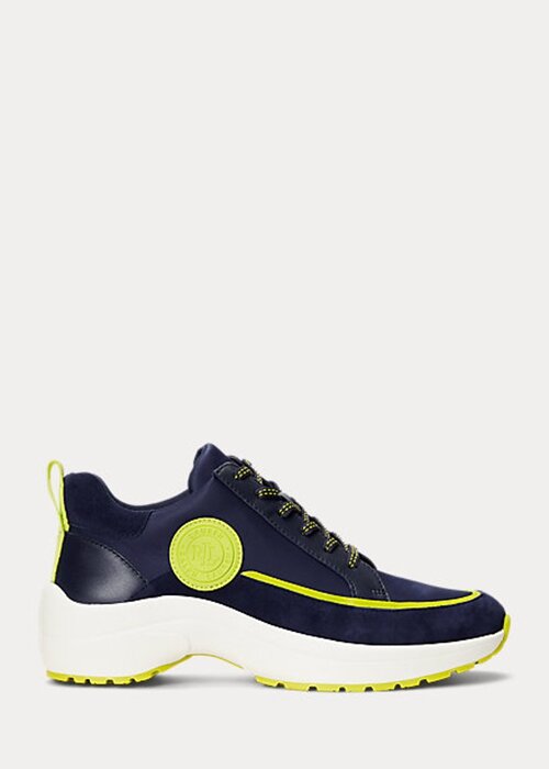 Marinblå dam Ralph Lauren Reaghan Läder & Sneakers i mocka Marinblå dam Ralph Lauren Reaghan Läder & Sneakers i mocka