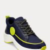 Marinblå dam Ralph Lauren Reaghan Läder & Sneakers i mocka Marinblå dam Ralph Lauren Reaghan Läder & Sneakers i mocka