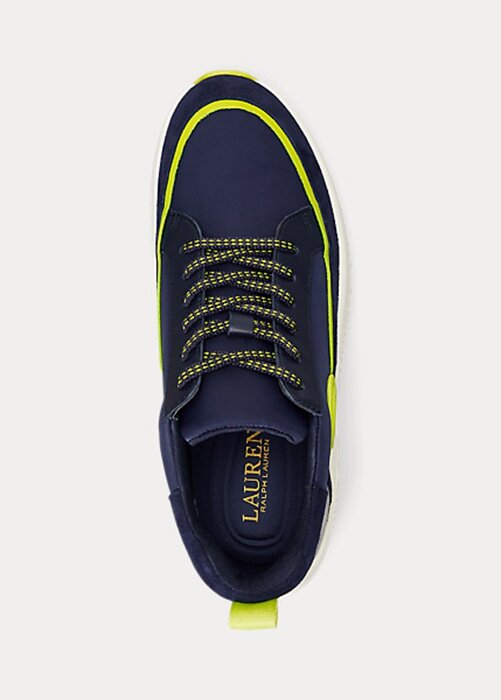 Marinblå dam Ralph Lauren Reaghan Läder & Sneakers i mocka Marinblå dam Ralph Lauren Reaghan Läder & Sneakers i mocka