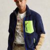 Marinblå flerfärgad Ralph Lauren vindskyddande hybridjackor för män