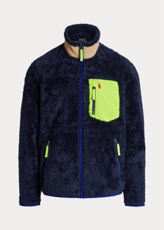 Marinblå flerfärgad Ralph Lauren vindskyddande hybridjackor för män
