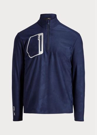 Marinblå herr Ralph Lauren GolfClassic Fit Camo Jacquard Pullover Sweatshirt