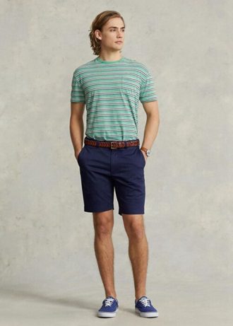 Marinblå Herr Ralph Lauren Skräddarsydda passform Stretch Twill Shorts