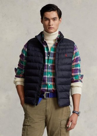 Marinblå Herr Ralph Lauren The Packable Gilet Väst