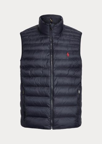Marinblå Herr Ralph Lauren The Packable Gilet Väst
