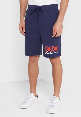 Marinblå herrshorts från Ralph Lauren Signature Logotyp