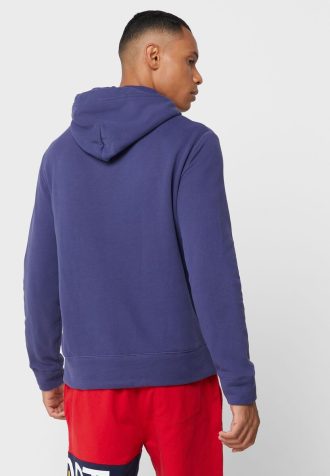 Marinblå luvtröja med Ralph Lauren logotyp för män