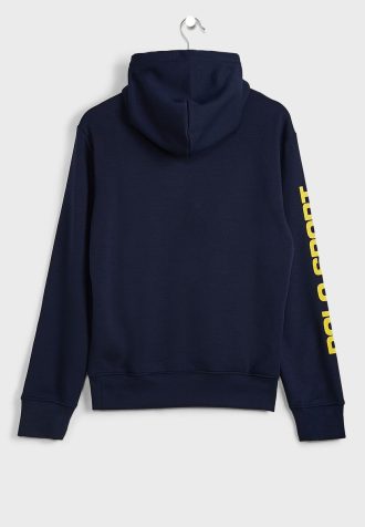 Marinblå luvtröja med Ralph Lauren logotyp för män