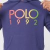 Marinblå luvtröja med Ralph Lauren logotyp för män
