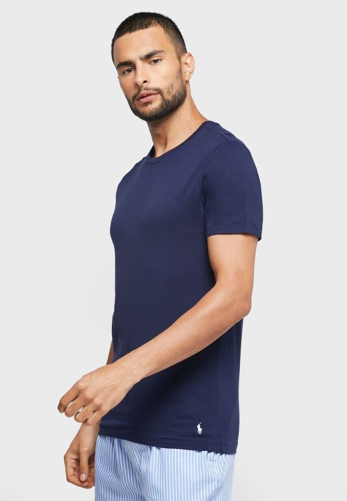 Marinblå mäns Ralph Lauren 3-pack diverse T-shirts med rund hals Marinblå mäns Ralph Lauren 3-pack diverse T-shirts med rund hals