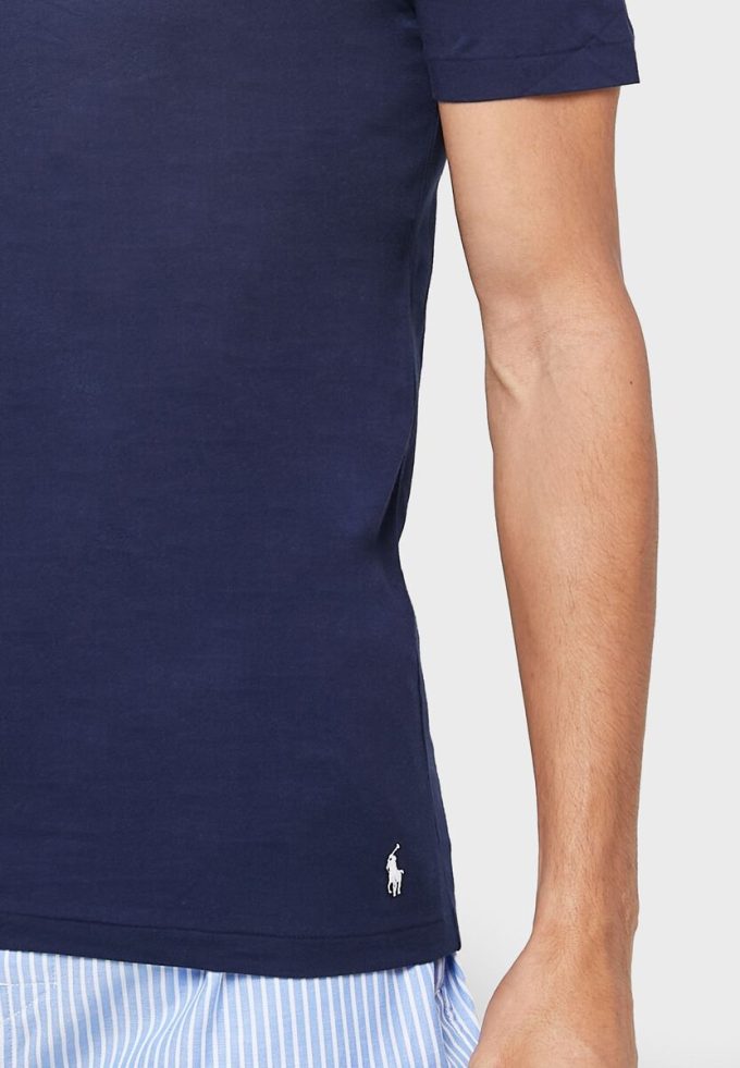 Marinblå mäns Ralph Lauren 3-pack diverse T-shirts med rund hals Marinblå mäns Ralph Lauren 3-pack diverse T-shirts med rund hals