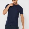 Marinblå mäns Ralph Lauren Essential T-shirts med rund hals